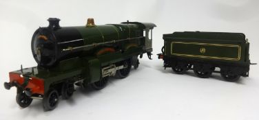 Hornby No 3C clockwork locomotive, 'Caerphilly Castle', gold on red nameplate and '4073' on GW style