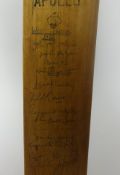 An Apollo cricket bat, signed by the West Indies 1973 touring team.