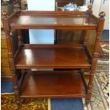 Victorian three mahogany tier buffet, width 84cm