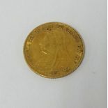 Victoria 1896 gold half sovereign.