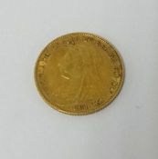 Victoria 1896 gold half sovereign.