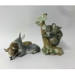 Lladro, figures 'Koala Bears' and 'Ox and Donkey Group', boxed (2).