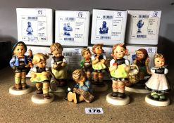 Goebel, Hummel, a collection of eight figures including Hummel Club exclusive, all boxed, list