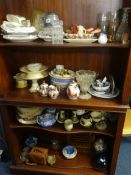 A large quantity of Victorian and later plates, chinaware and glass also Devon Pottery, part tea
