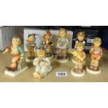 Goebel, Hummel, a collection of eight figures including Hummel Club figures, all boxed, list