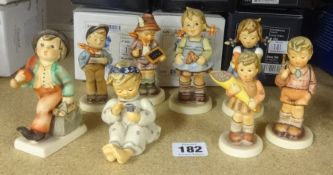 Goebel, Hummel, a collection of eight figures including Hummel Club figures, all boxed, list