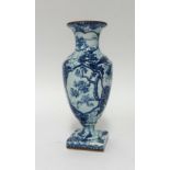 German Royal Bonn, a blue and white patterned vase, height 21cm.