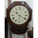 A 19th century drop dial wall clock, 'Greenleaf, Plymouth' (lacks glass and bezel).