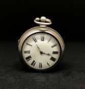 A Geo I , a silver pair cased verge pocket watch, inscribed 'J.Hemlett, London', Movement No.9580,