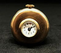 A 9ct gold buttonhole watch, the back plate No.166713.