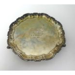 Mappin and Webb, a modern silver salver with presentation inscription, approx 11oz.