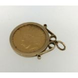 American, gold ten dollar coin 1913, Liberty Head, in gold pendant mount, total weight 21.8gms.