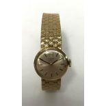 Rolex, Tudor Royal, a ladies 9ct gold wristwatch with baton numerals and blue box.