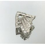 A modern Art Deco style diamond set part brooch clip.