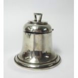 Asprey, London, a bell shaped silver inkwell (lacks liner).