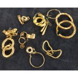 A collection of 9ct gold jewellery, mainly earrings, weight 39.9gms.