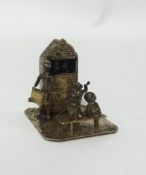 A continental silver miniature 'Punch and Judy' style show, height approx 30mm.