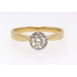 An 18ct diamond solitaire ring, approx 0.50cts, finger size R/S (4.50gms).