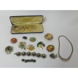 Strada, a gilt fringe necklace, boxed, together with various costume jewellery, faux pearls etc.