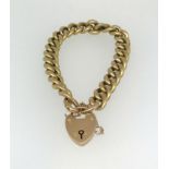 An antique 15ct gold curb link bracelet, approx 25.4gms.