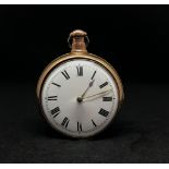 An 18ct pair cased pocket watch, James Burroughs, Roman full dial, signed W.M Watson, Strand,