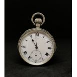 A silver minute repeat pocket watch, the back plate No.68453, movement No.28844, full Roman dial.