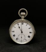 A silver minute repeat pocket watch, the back plate No.68453, movement No.28844, full Roman dial.