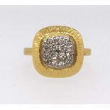 An 18ct diamond pave set ring, finger size N.