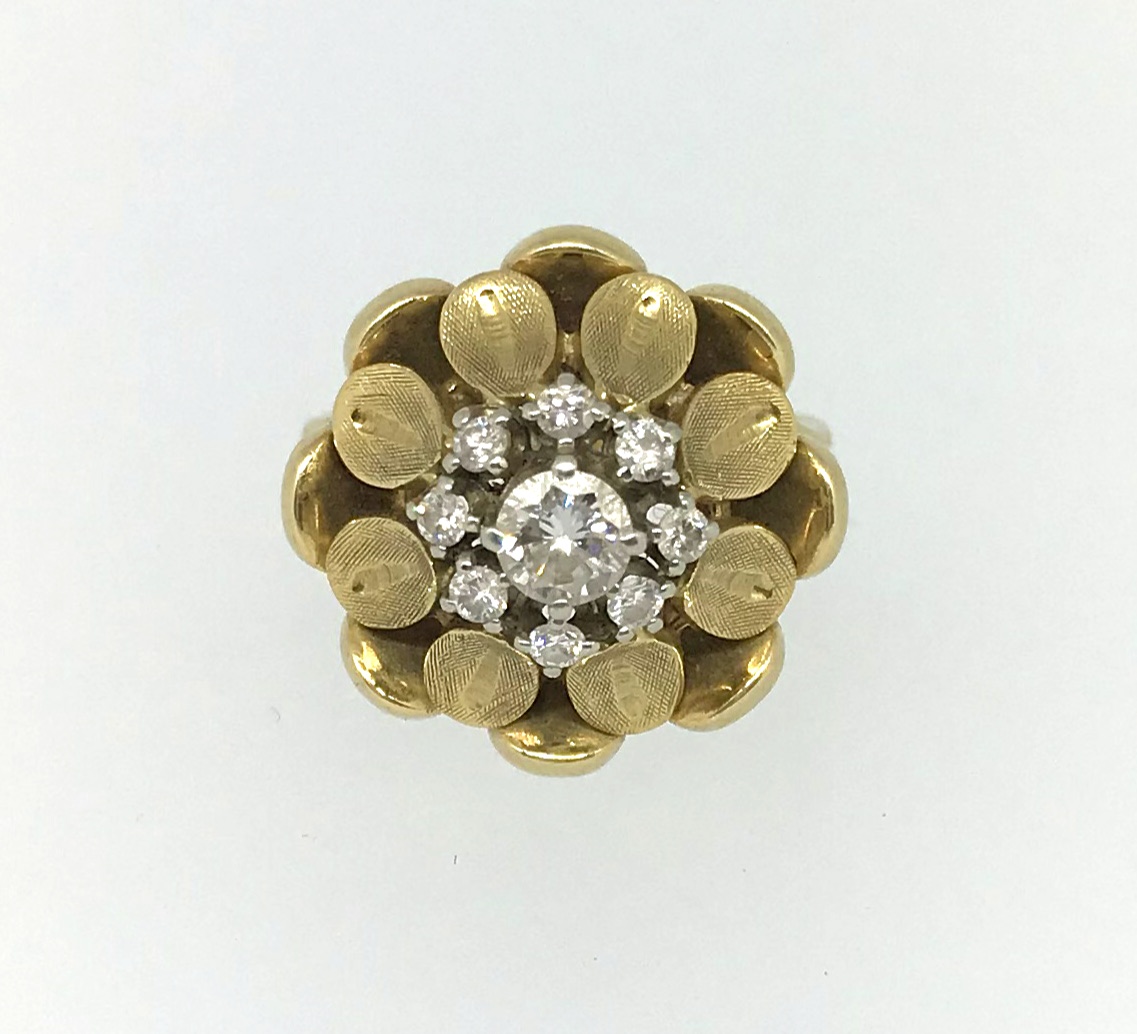 A 1950's 18ct gold and diamond set ring. - Image 2 of 2