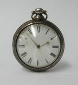 A 19th Century silver pair cased pocket watch, with verge fuse movement signed 'Jon'son and Company,