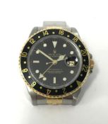Rolex, GMT Master II, a fine gents stainless steel and gold wristwatch with box, outer box and