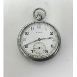 Syma, an open face military pocket watch, stamped GSTP with inscription 1945, together with a