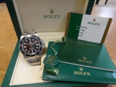 Rolex Submariner, 2015, a well kept gents Oyster stainless steel wristwatch, Model 114060, 97200