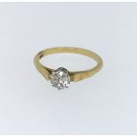 An 18ct diamond solitaire ring, approx 0.50cts, finger size Q.