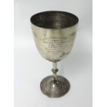A large Geo V silver cup inscribed 'Plymouth Corinthian C.C 1927 Time Trial', approx 14.36oz.