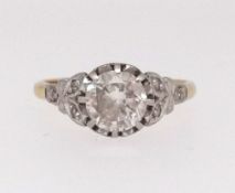 An 18ct diamond and platinum solitaire ring, the stone approx 1.50cts.