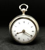 A Geo III silver pair cased pocket watch, movement stamped Wilson, England? No.112, Stamford,