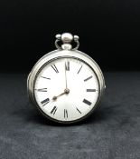 A silver pair cased verge pocket watch, inscribed 'Tho Gullert Hythe', movement No.2540.