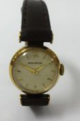 Jaeger-LeCoultre, a vintage ladies 9ct gold wristwatch, mechanical movement, the back plate no.8644,