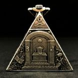 A silver masonic pocket watch, Swiss fifteen jewel movement, signed Schwab & Brandt, in triangular