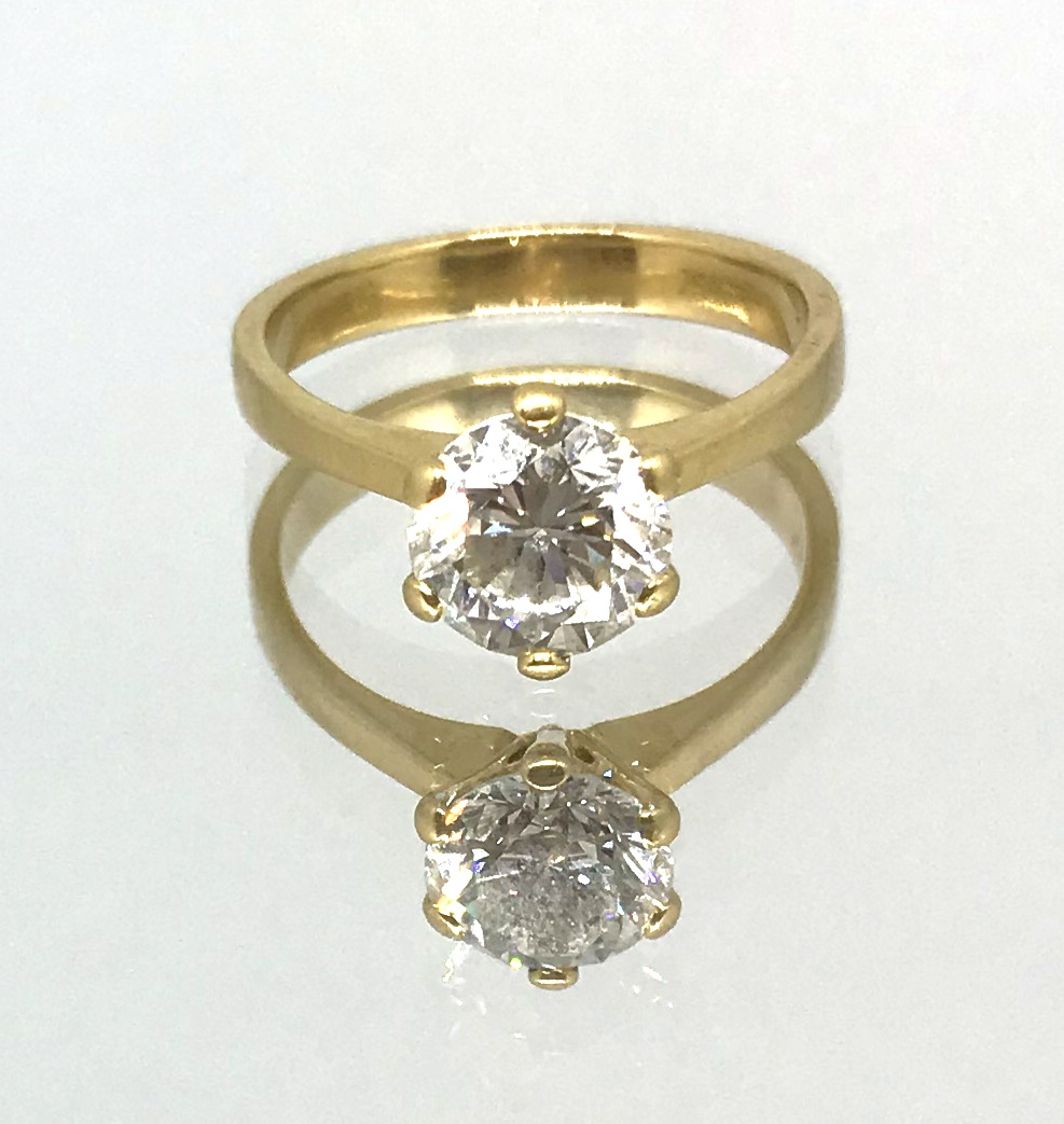 A fine diamond solitaire ring , diamond weight approx 1.43 carats, with insurance valuation. - Image 2 of 2