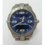Breitling Chronometer Aerospace, a gents titanium wristwatch with blue dial, the back plate with