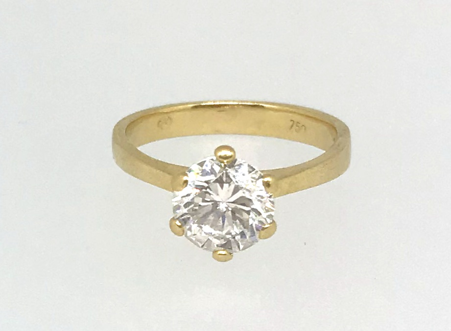 A fine diamond solitaire ring , diamond weight approx 1.43 carats, with insurance valuation.