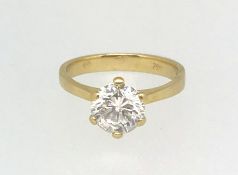 A fine diamond solitaire ring , diamond weight approx 1.43 carats, with insurance valuation.