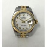 Rolex, Datejust, a well kept ladies steel and gold with original box and outer box, Model No.179173,