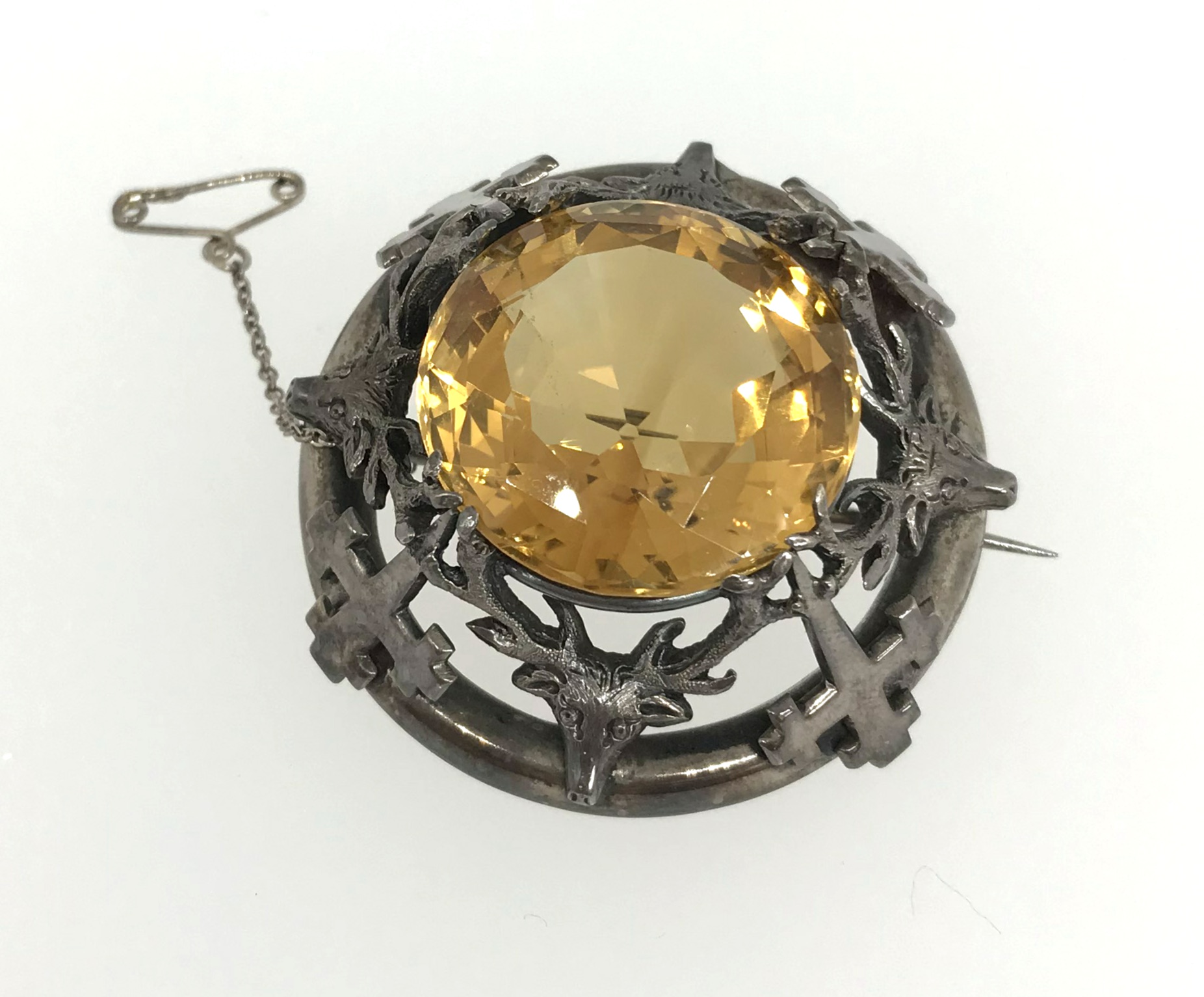 A large Scottish style brooch.