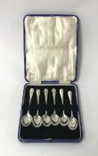 A set of six Victorian silver teaspoons circa 1876 by Edward Booth and Benjamin Bodon.