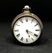 A silver pair cased pocket watch, movement No.9332.