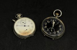 Two metal pocket watches, one back plate stamped PATT-4 11623 and the other back plate No.129232,