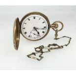 A 9ct gold open face pocket watch with keyless movement, the gold weight approx 40gms, the